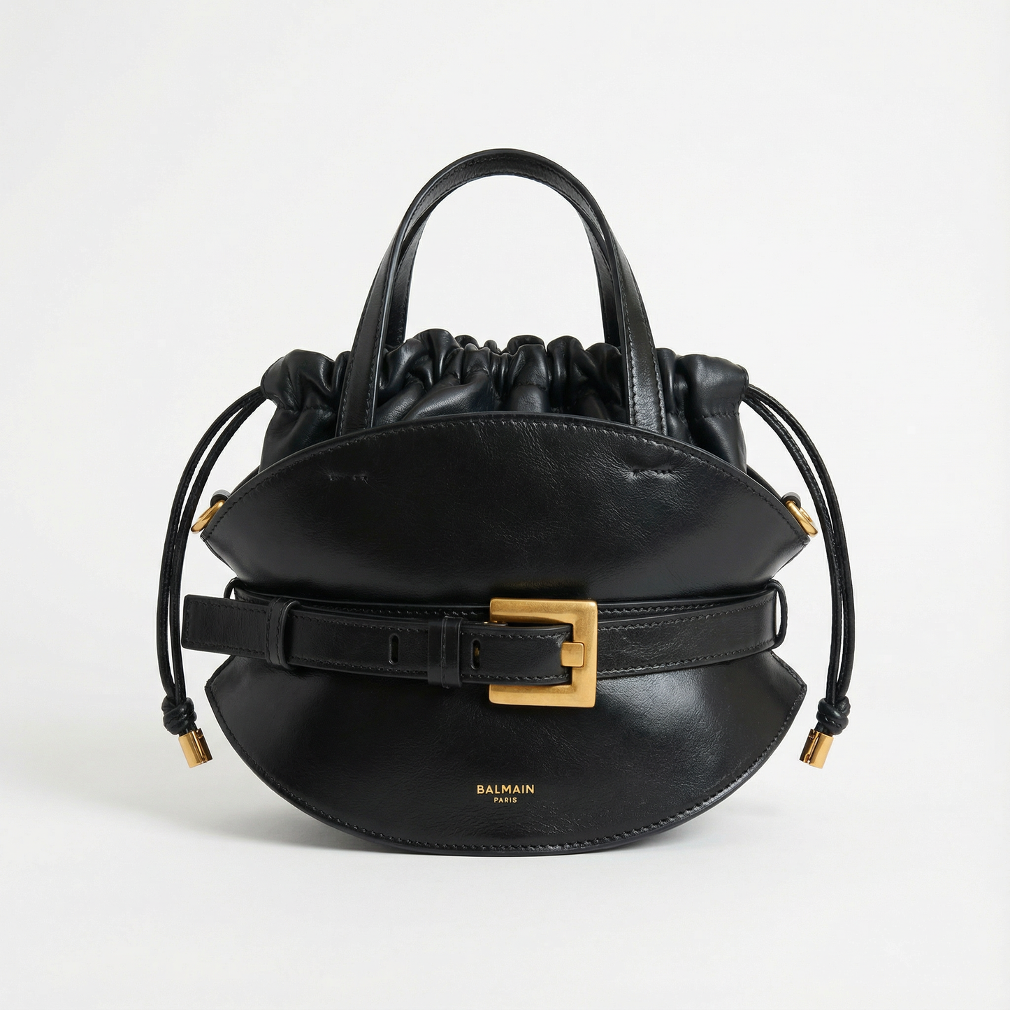BALMAIN - Sac Shuffle (Cuir Noir)