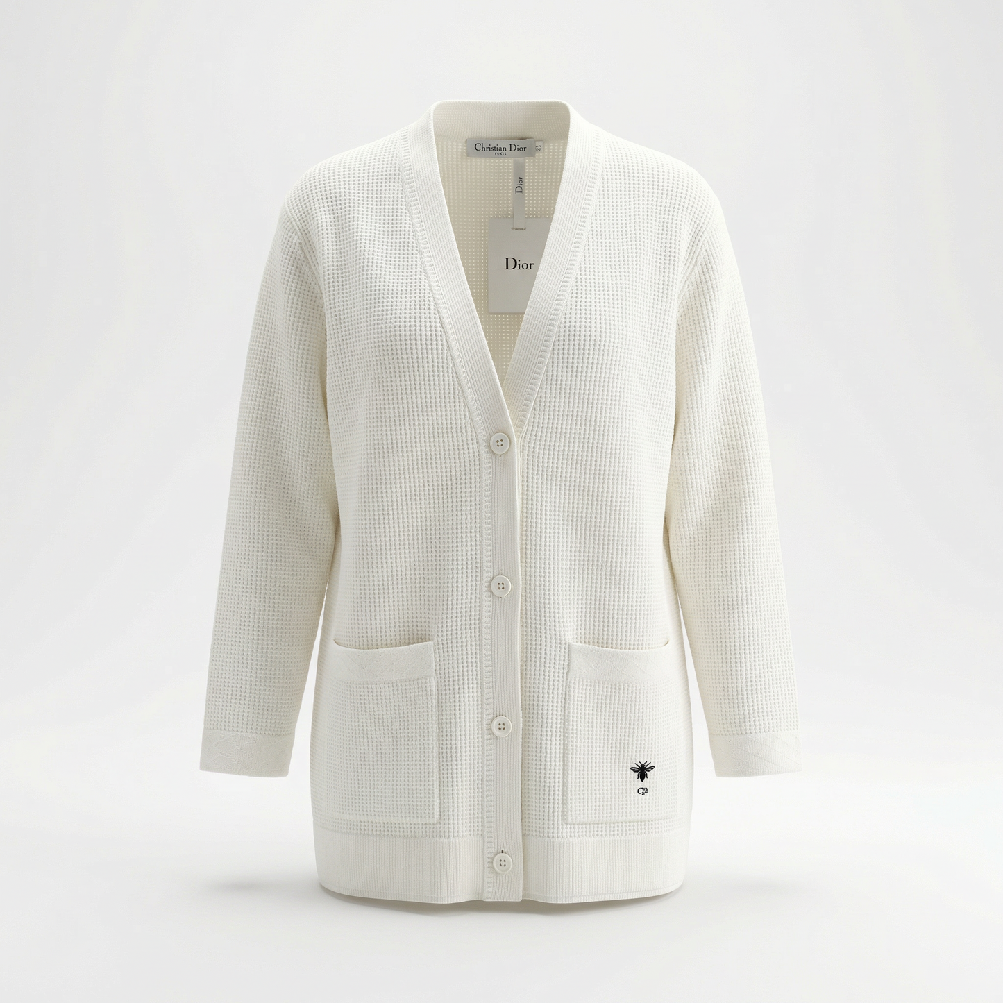 DIOR - Cardigan en Maille de Coton avec Broderie Abeille