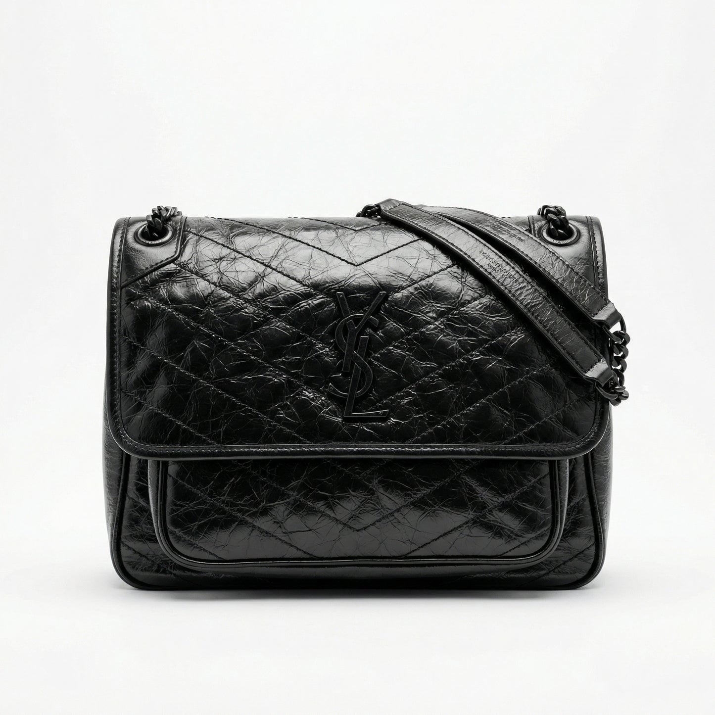 SAINT LAURENT - Sac Niki Medium (Cuir Vintage Noir)