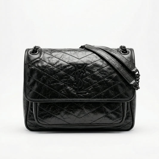 SAINT LAURENT - Sac Niki Medium (Cuir Vintage Noir)