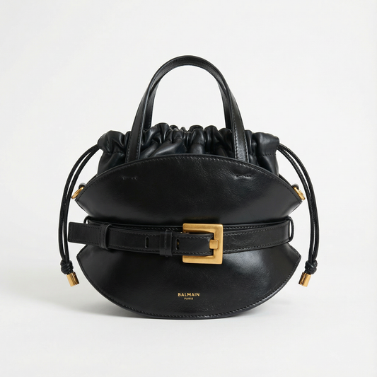 BALMAIN - Sac Shuffle (Cuir Noir)