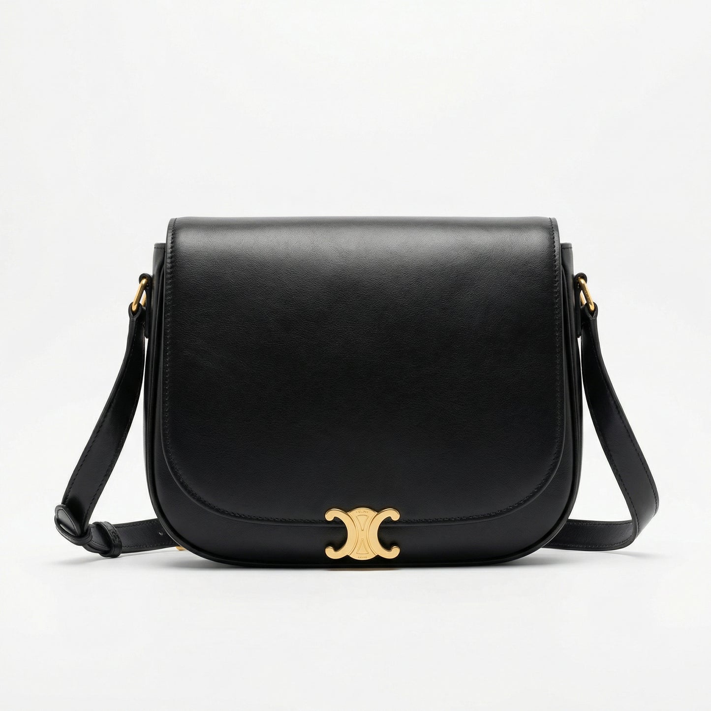 CELINE - Sac Besace Soft Triomphe (Agneau Noir)