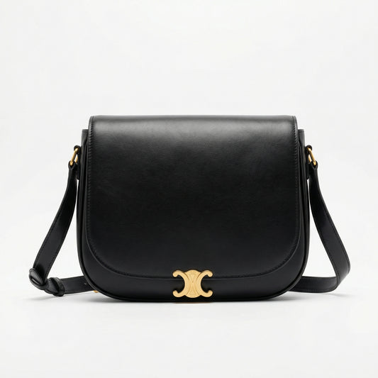 CELINE - Sac Besace Soft Triomphe (Agneau Noir)