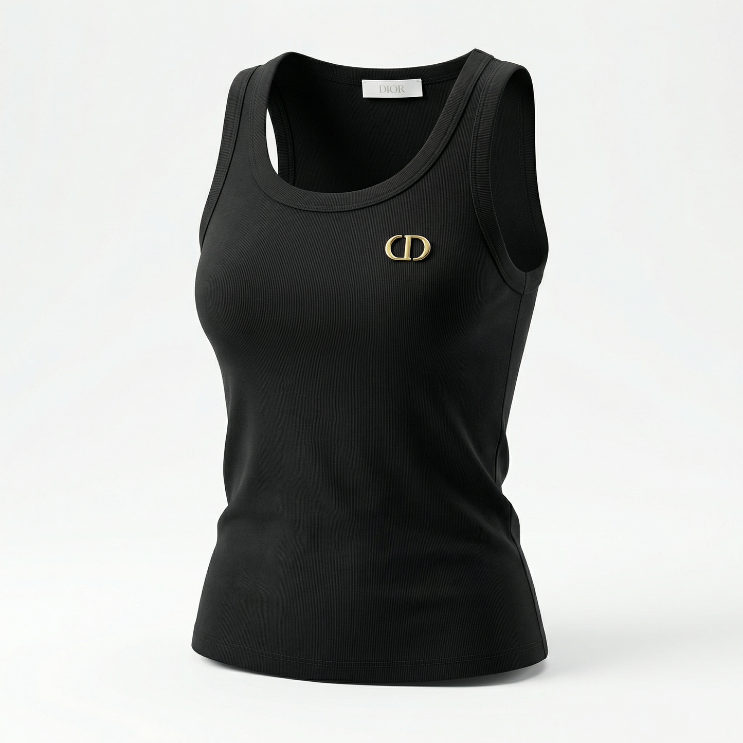 DIOR - Débardeur en Coton Côtelé avec Signature CD