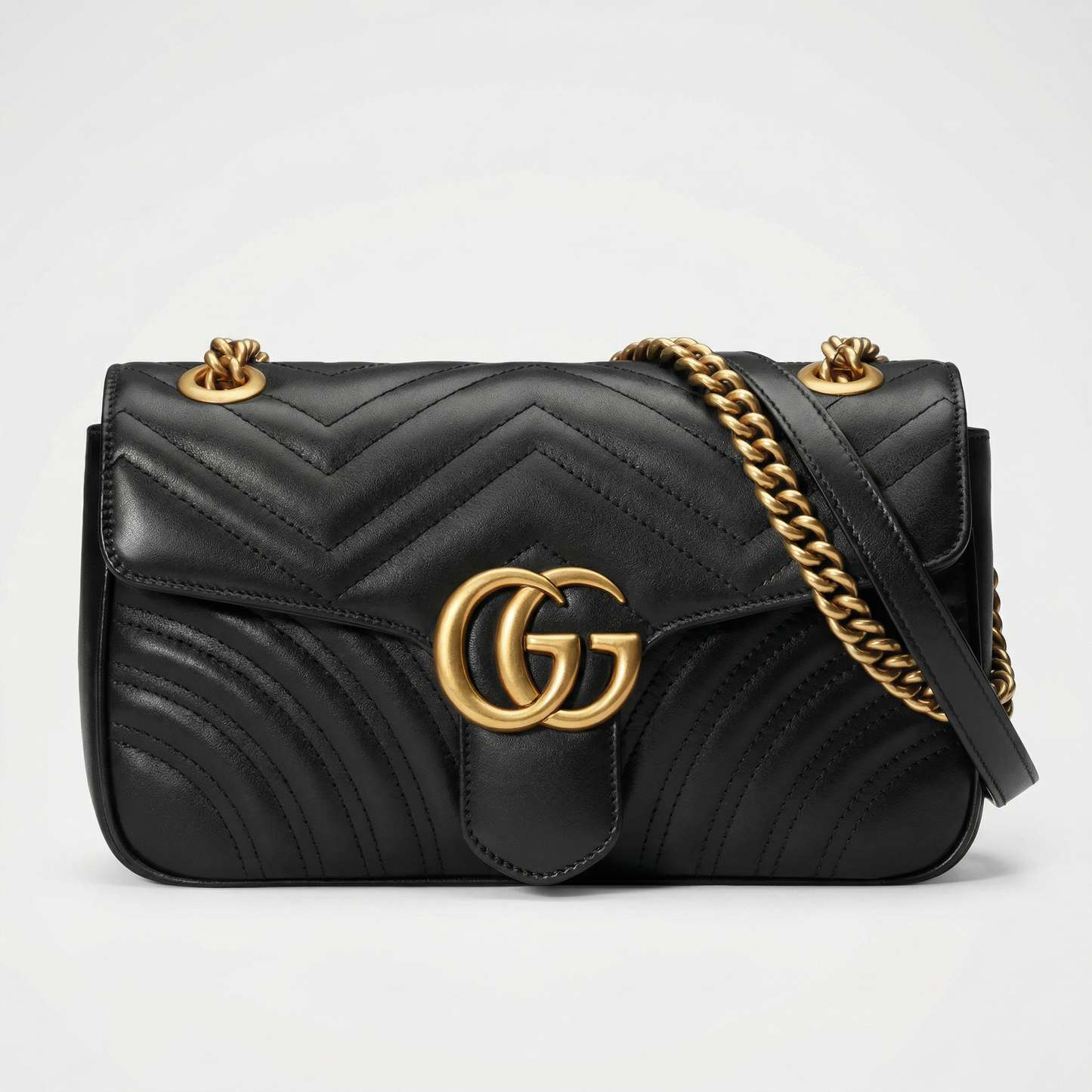 GUCCI - Sac Gucci GG Marmont en Cuir Matelassé Noir