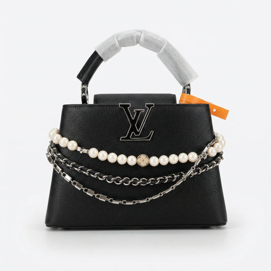 LOUIS VUITTON - Sac Capucines BB en Cuir Taurillon avec Perles