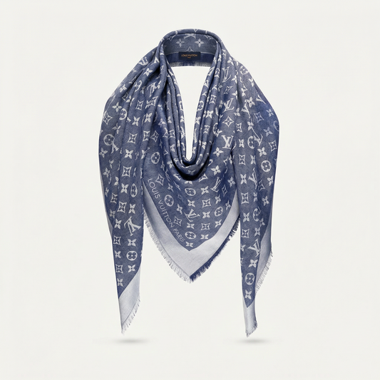 LOUIS VUITTON - Châle Monogram Denim Bleu