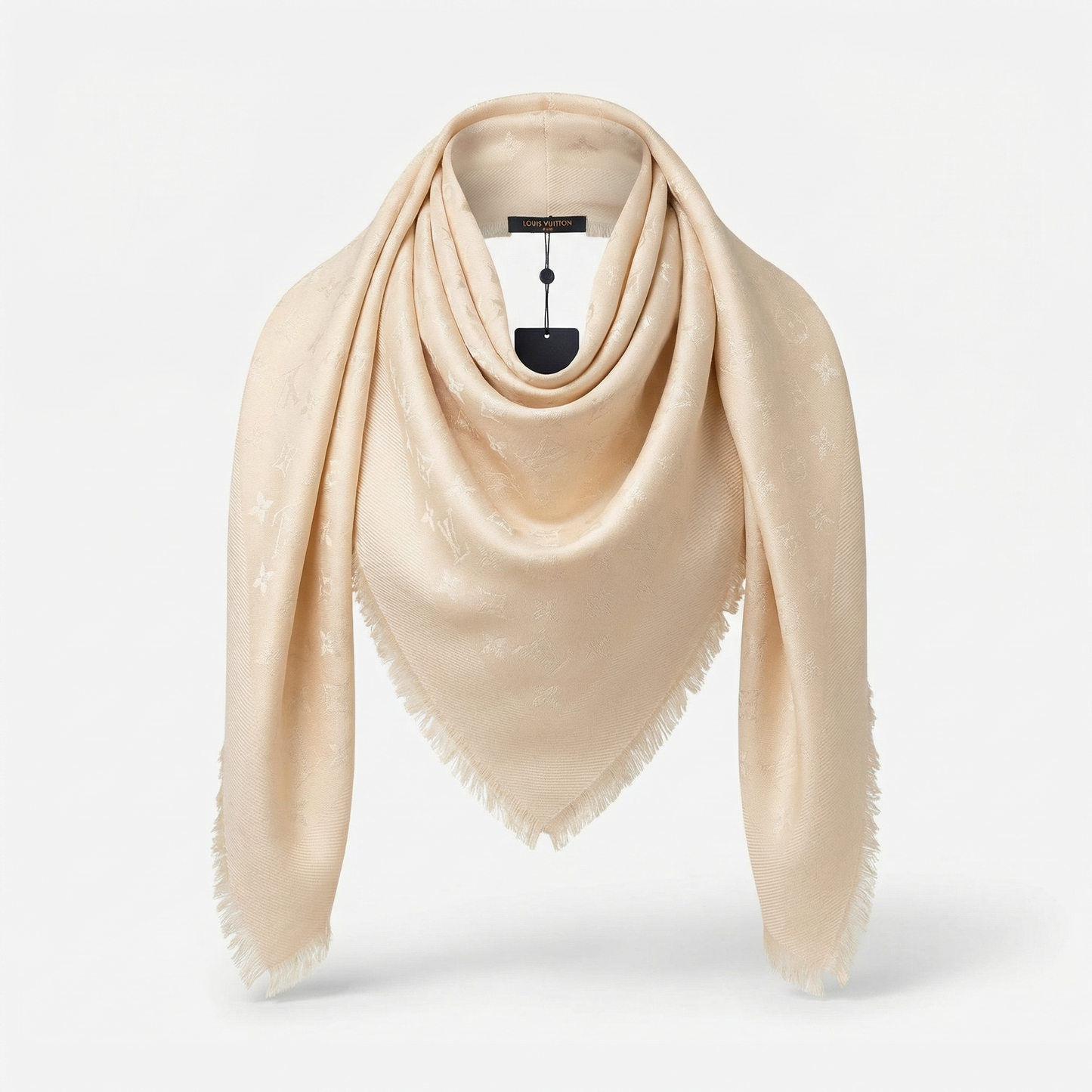 LOUIS VUITTON - Châle Monogram Shine Beige Doré